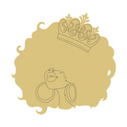 Design By Line Woman MDF Cutout Queen Crown Silhouette - Unfinished For DIY