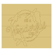 Design By Line Square MDF Cutout It's A Wonderful Life Wreath - Unfinished For DIY