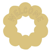 Design By Line Round MDF Cutout Welcome Wreath - Unfinished For DIY
