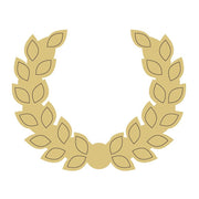Design By Line Laurel Wreath MDF Cutout Laurel Leaves Silhouette - Unfinished For DIY
