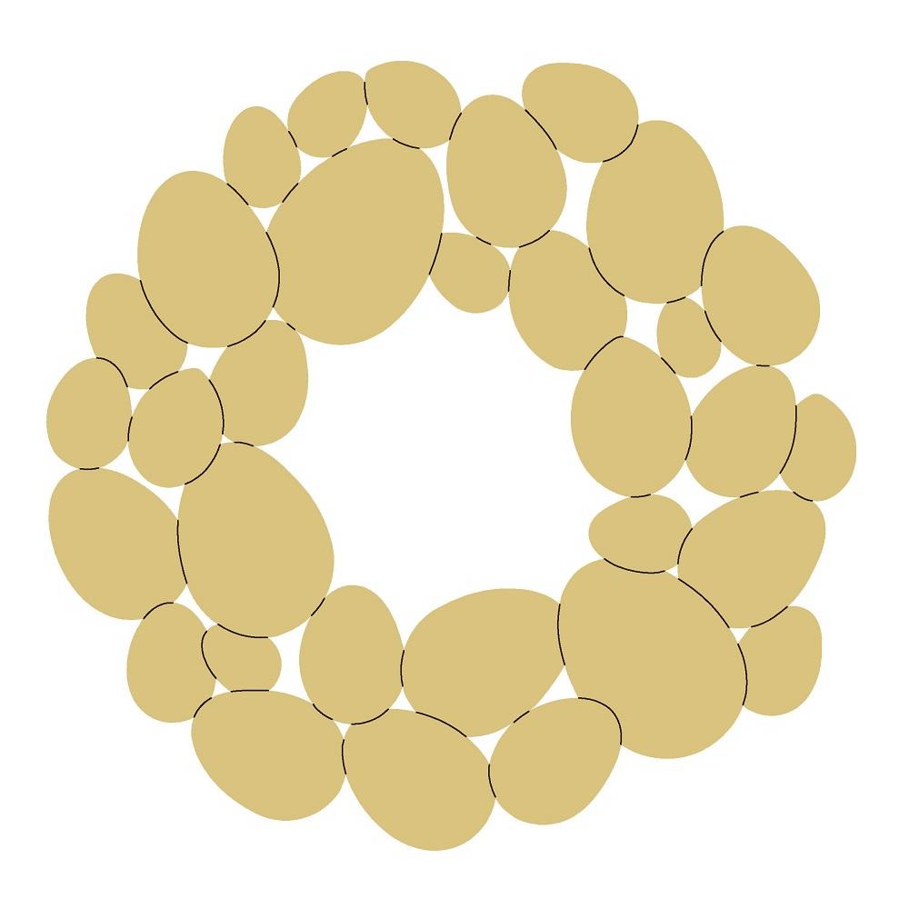 Design By Line Round MDF Cutout Egg Wreath - Unfinished For DIY
