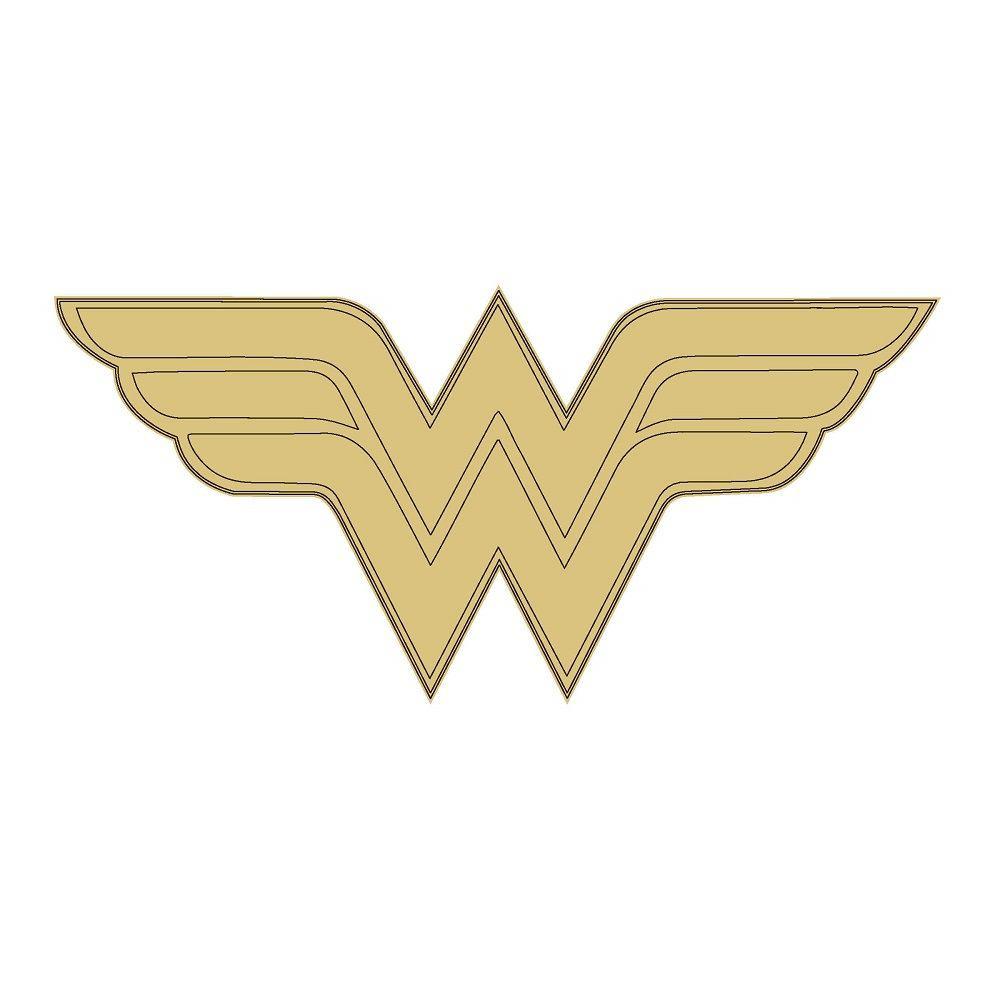Design By Line WW Logo MDF Cutout Wonder Woman - Unfinished For DIY