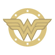 Design By Line Round MDF Cutout WW Logo Wonder Woman - Unfinished For DIY
