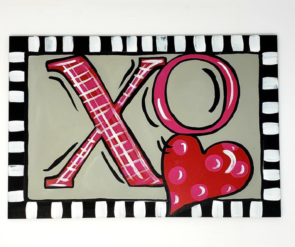 Design By Line Heart MDF Cutout XO Monogram - Unfinished For DIY