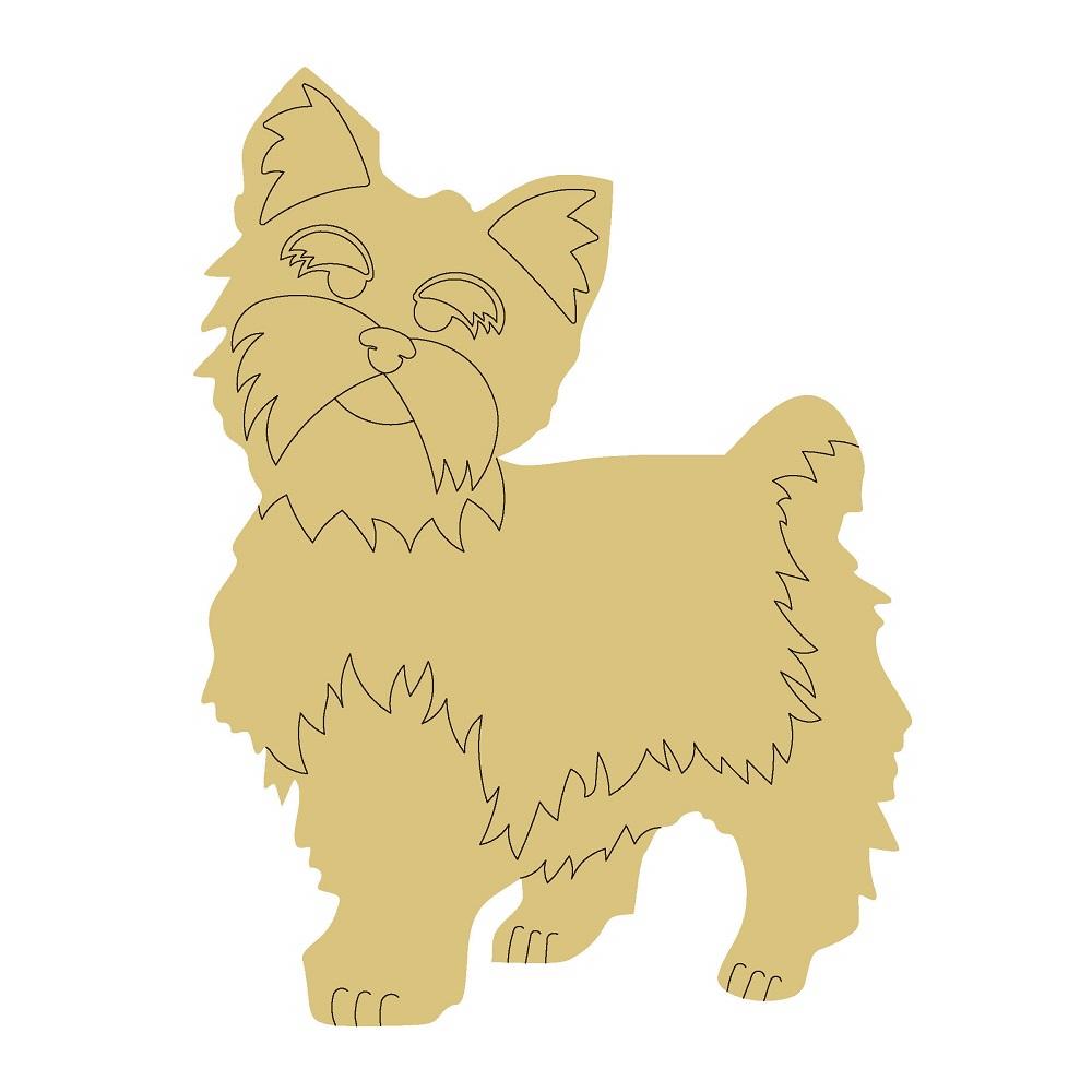 Design By Line Yorkie MDF Cutout Silhouette - Unfinished For DIY