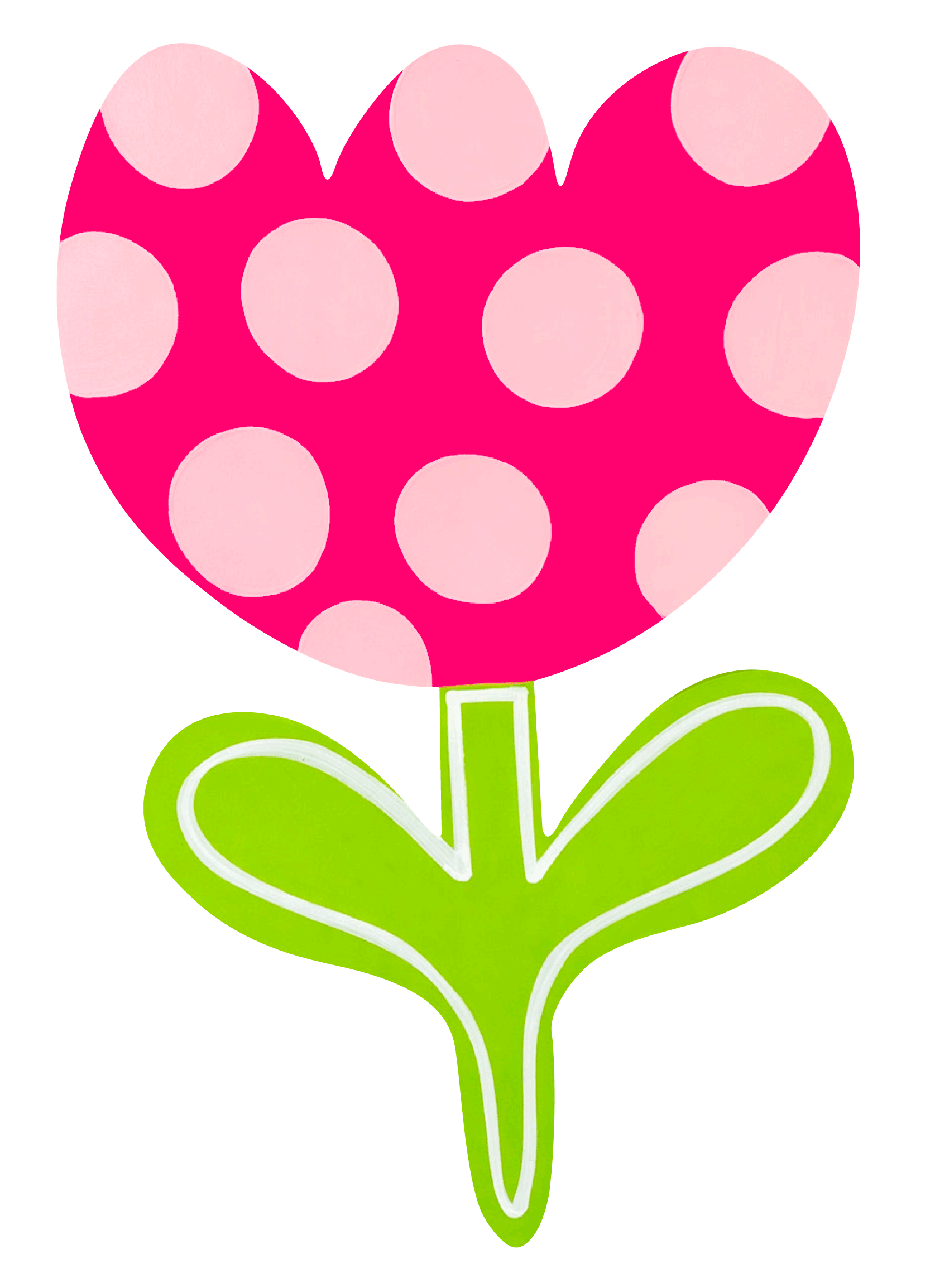 Molly Cummings (DOOR MATS BY MOLLY) PINK FLOWER GREEN STEM