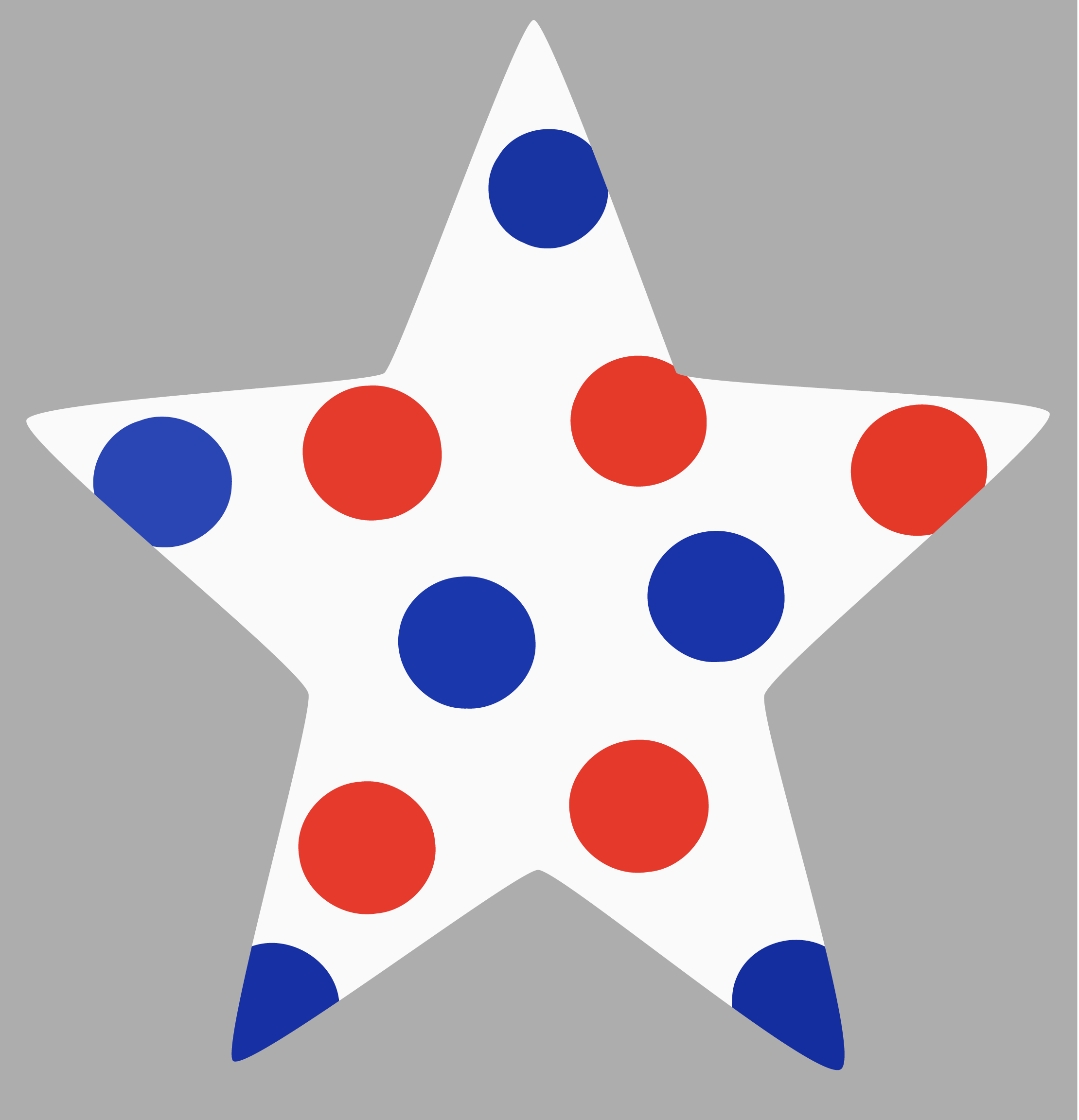 Molly Cummings (DOOR MATS BY MOLLY) WHITE STAR WITH RED AND BLUE DOTS