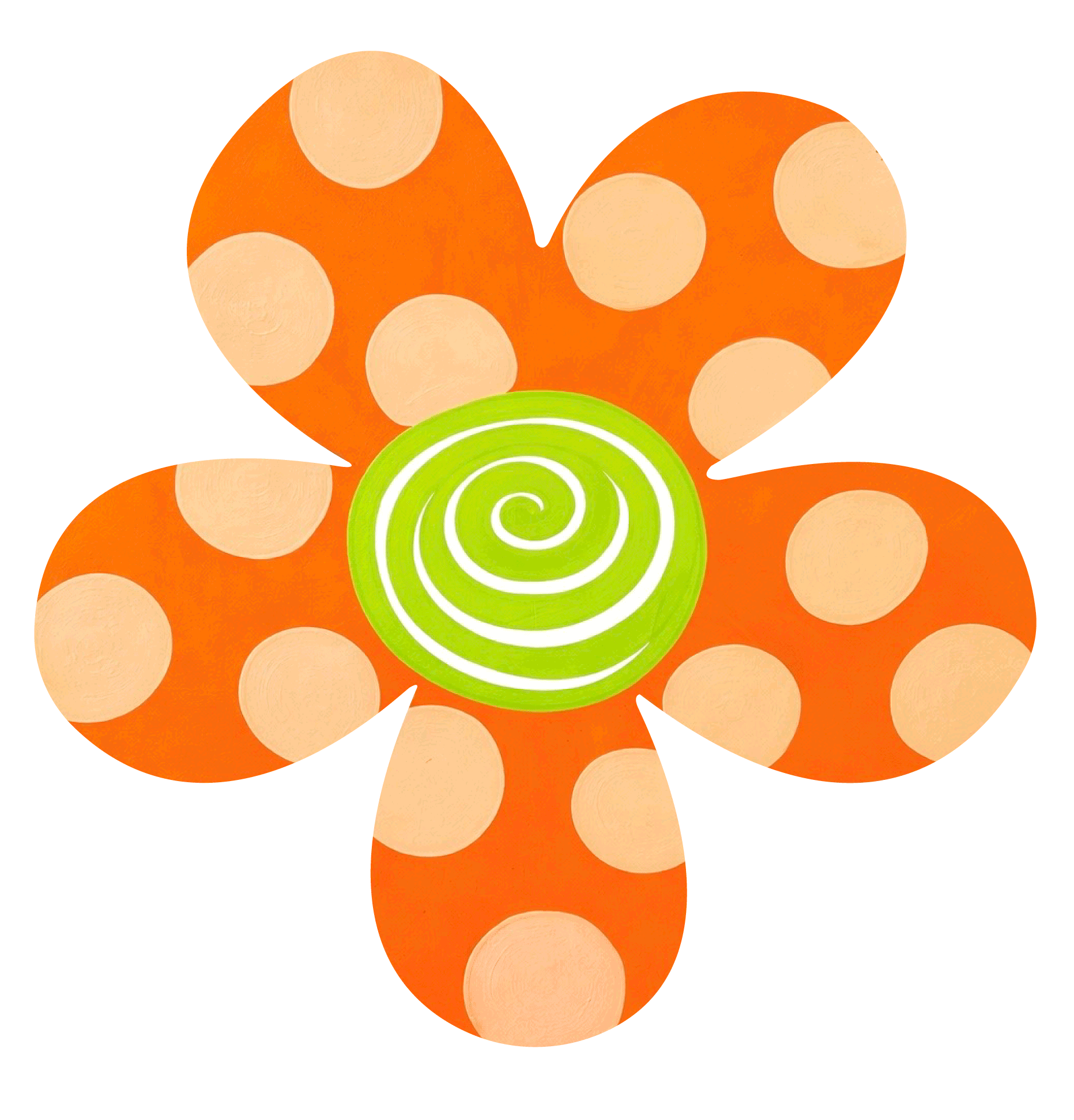Molly Cummings (DOOR MATS BY MOLLY) ORANGE TAN AND GREEN FLOWER