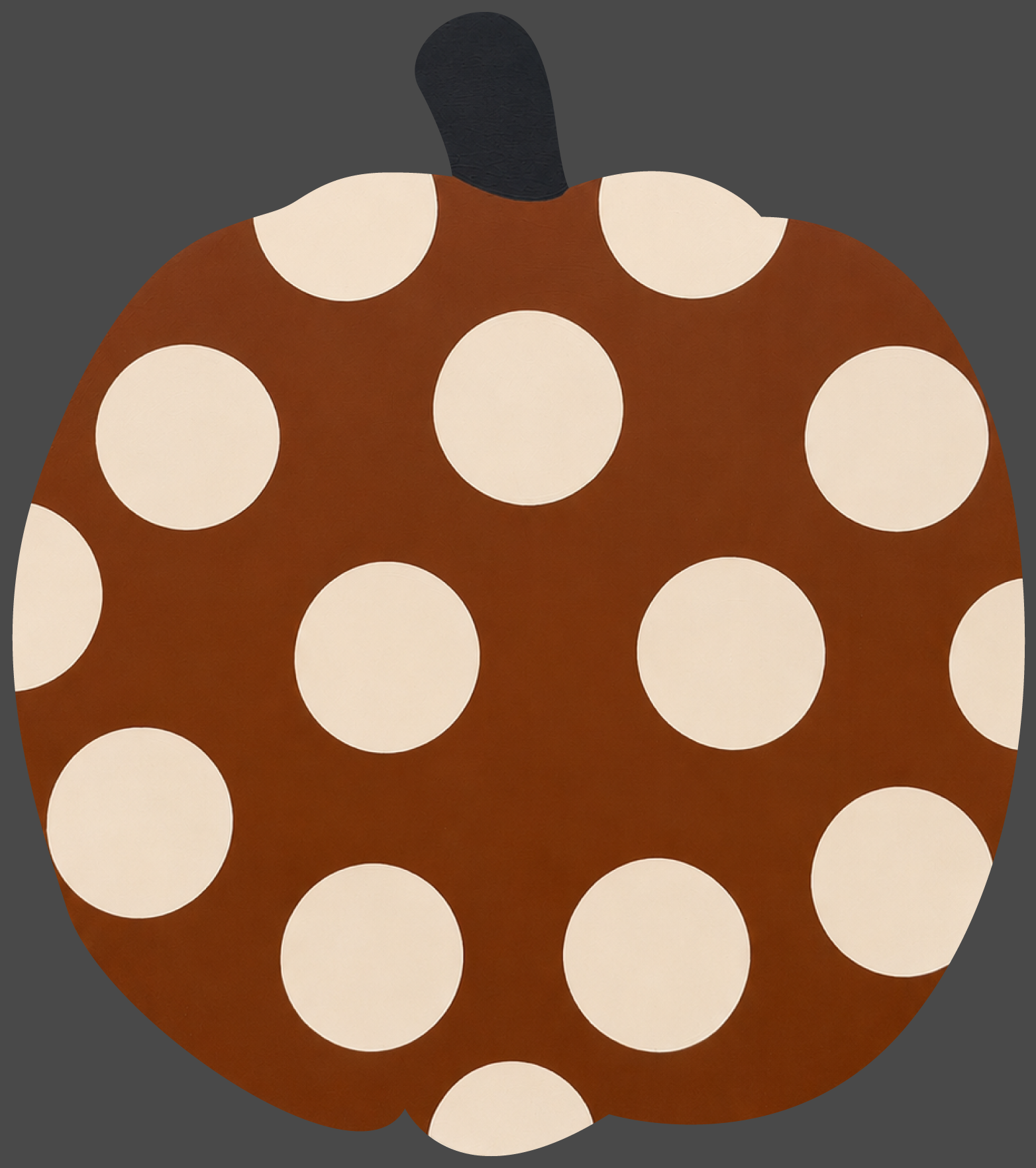 Molly Cummings (DOOR MATS BY MOLLY) BROWN PUMPKIN WITH CREAM DOTS