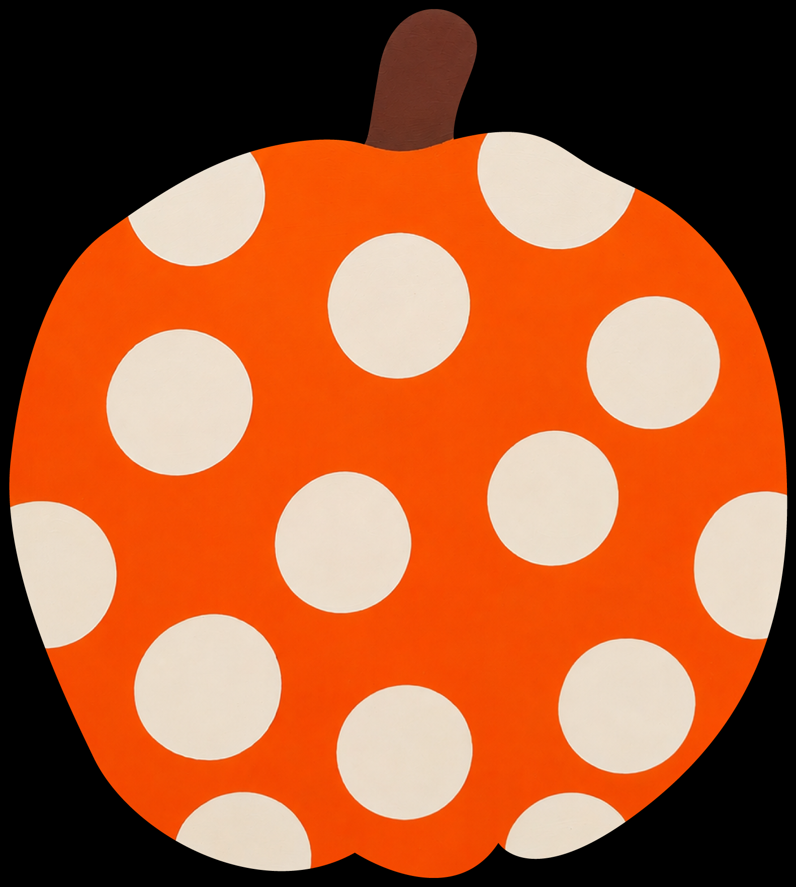 Molly Cummings (DOOR MATS BY MOLLY) ORANGE PUMPKIN WITH CREAM DOTS