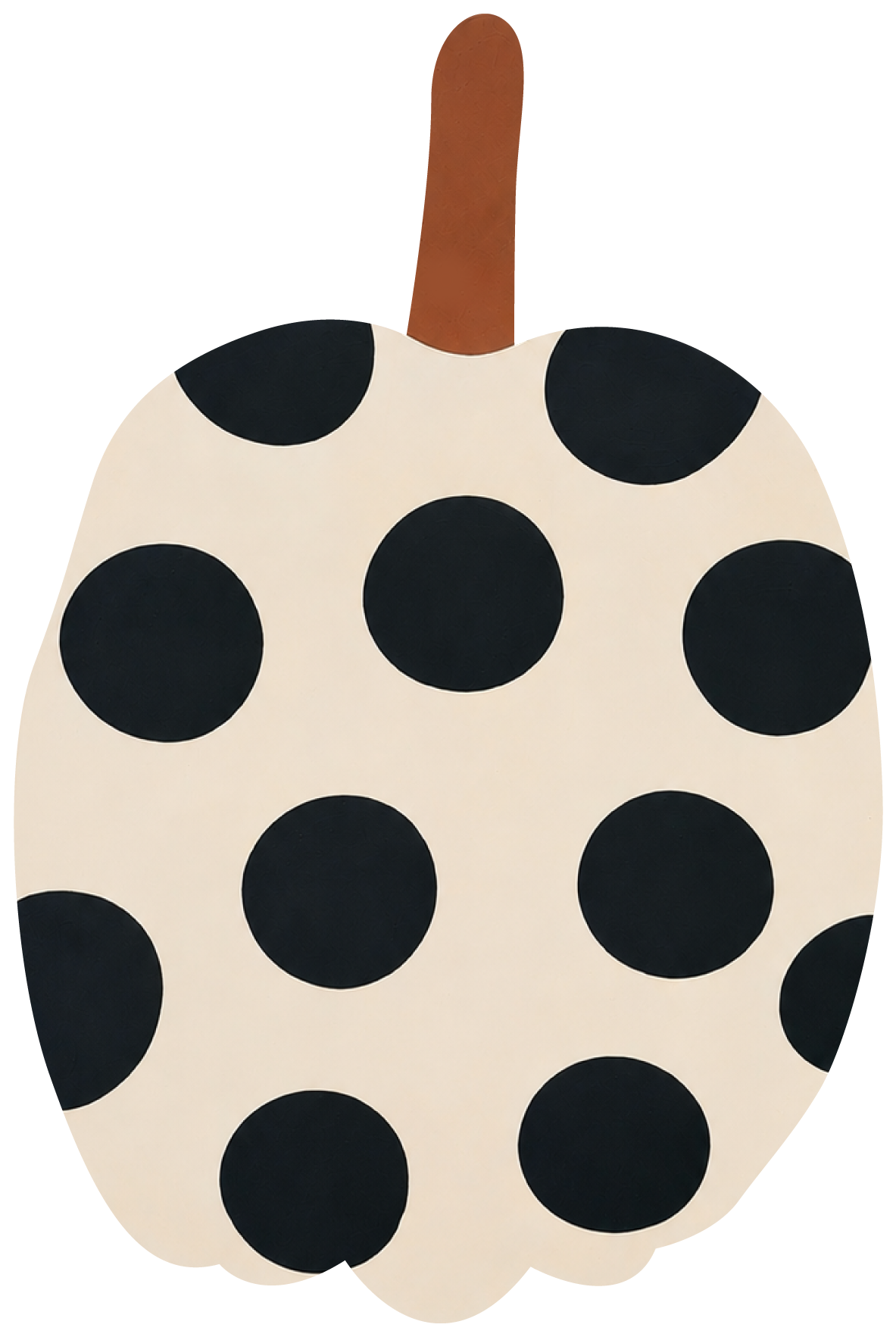 Molly Cummings (DOOR MATS BY MOLLY) CREAM PUMPKIN WITH BLACK DOTS