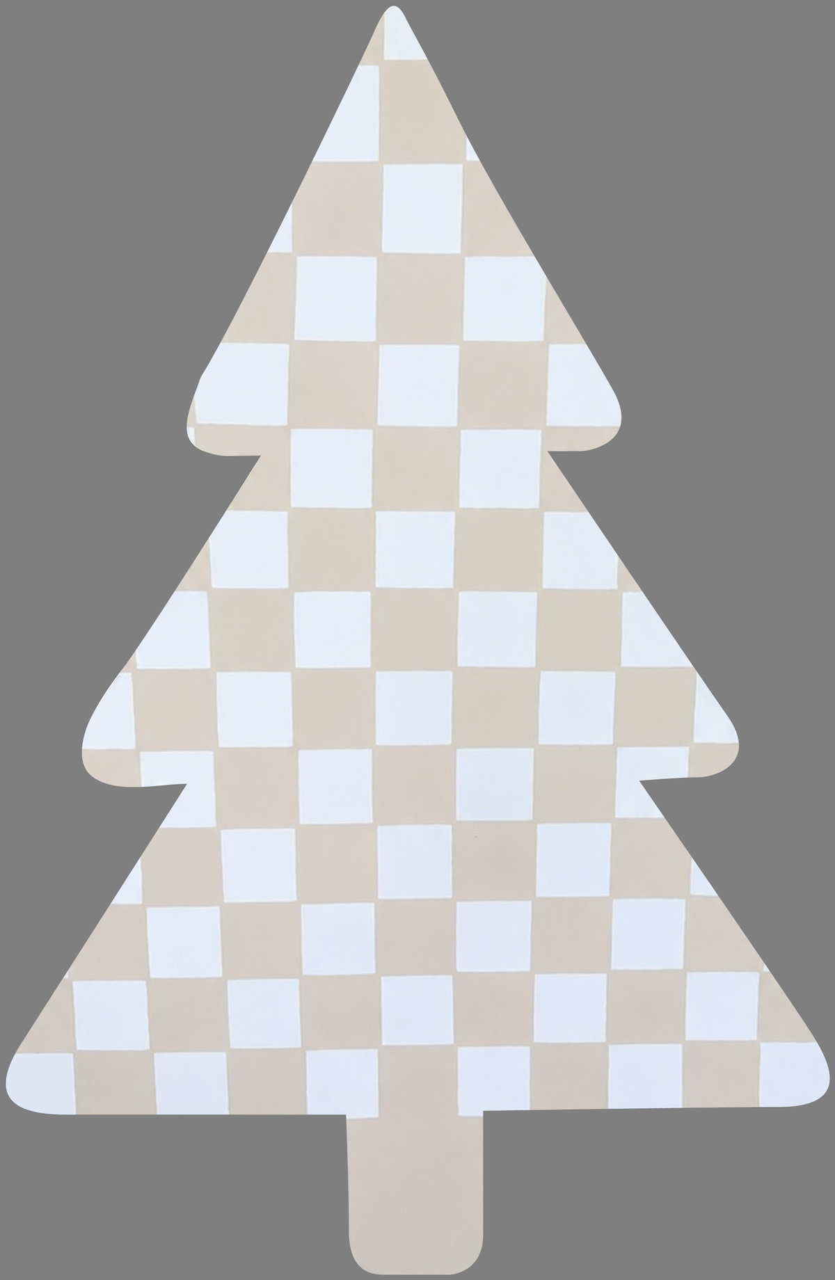 Molly Cummings (DOOR MATS BY MOLLY) TAN AND WHITE CHRISTMAS TREE