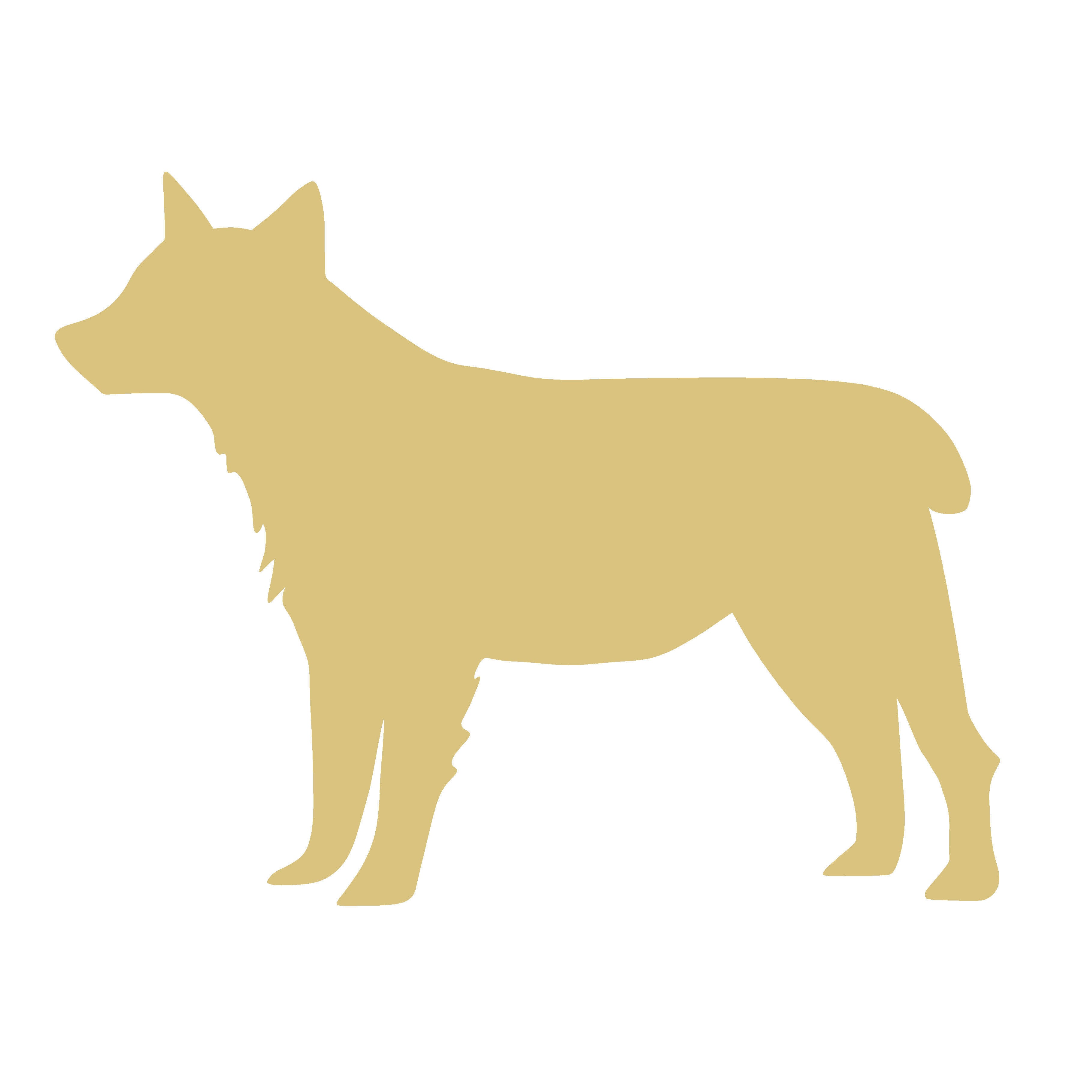 Basic Shape Docked Blue Heeler MDF Cutout Silhouette - Unfinished For DIY