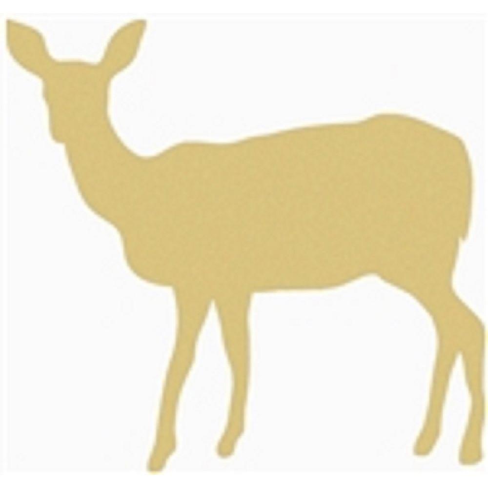 Basic Shape Doe MDF Cutout Deer Silhouette - Unfinished For DIY