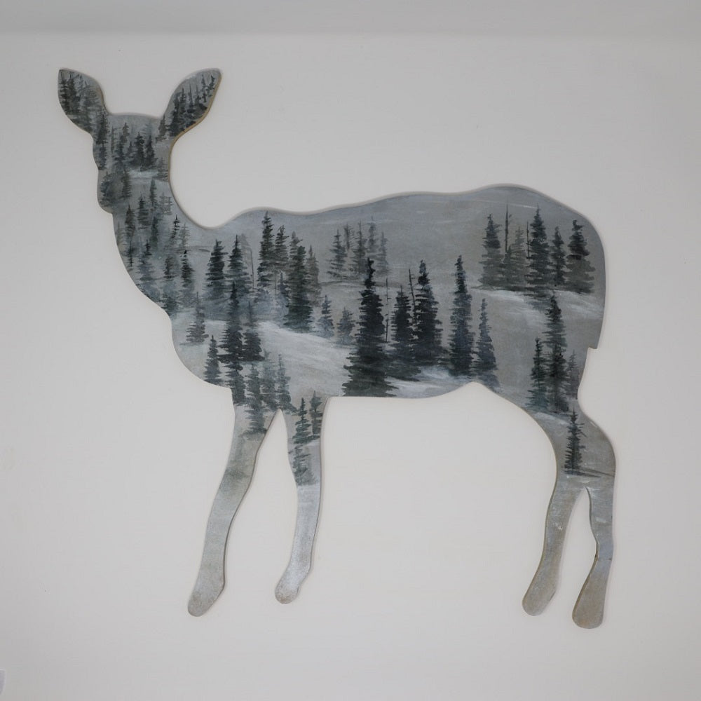 Basic Shape Doe MDF Cutout Deer Silhouette - Unfinished For DIY