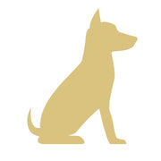 Basic Shape Sitting Dog MDF Cutout Silhouette - Unfinished For DIY