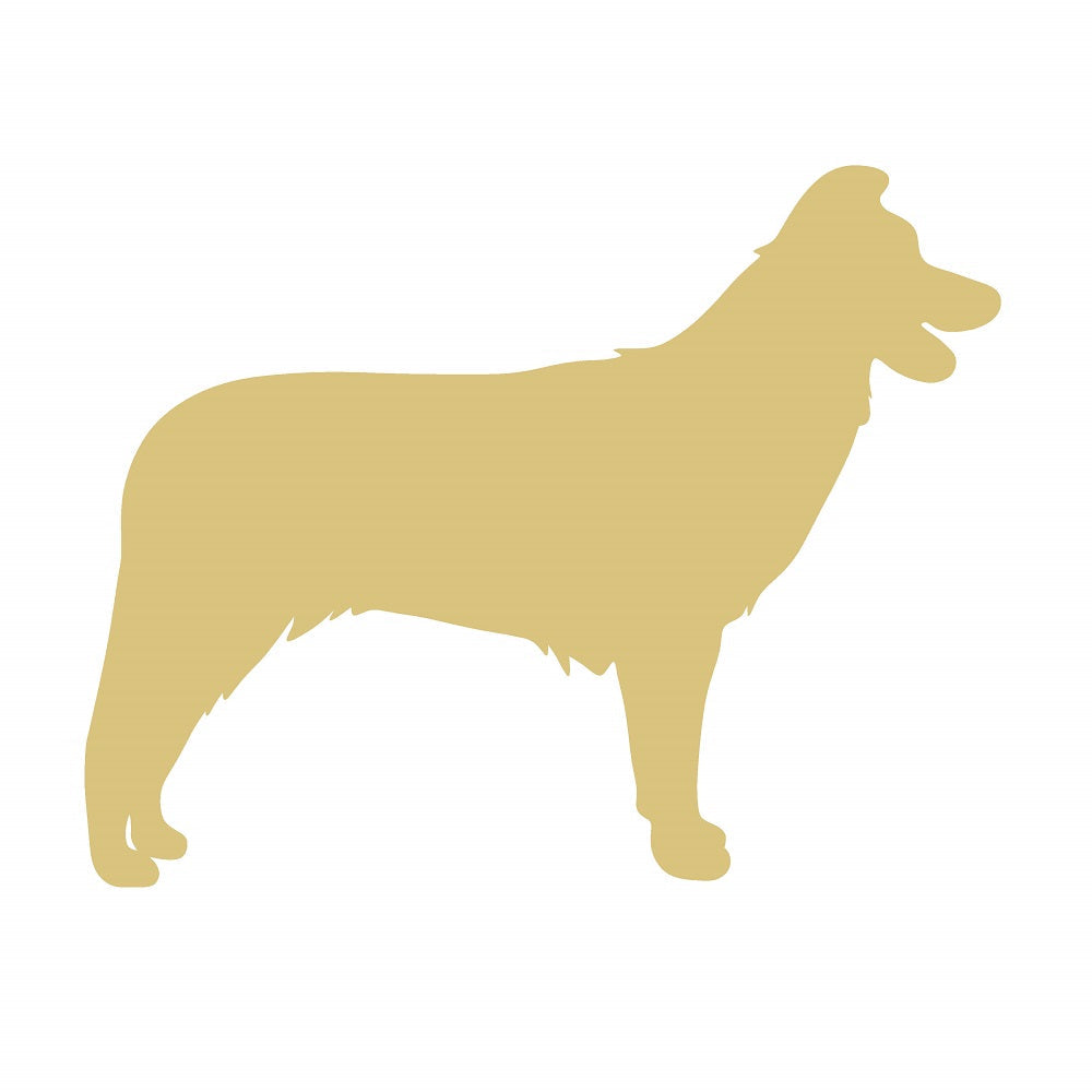 Basic Shape Collie MDF Cutout Dog Silhouette - Unfinished For DIY