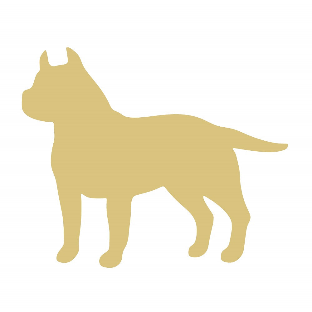 Basic Shape Pit Bull MDF Cutout Dog Silhouette - Unfinished For DIY