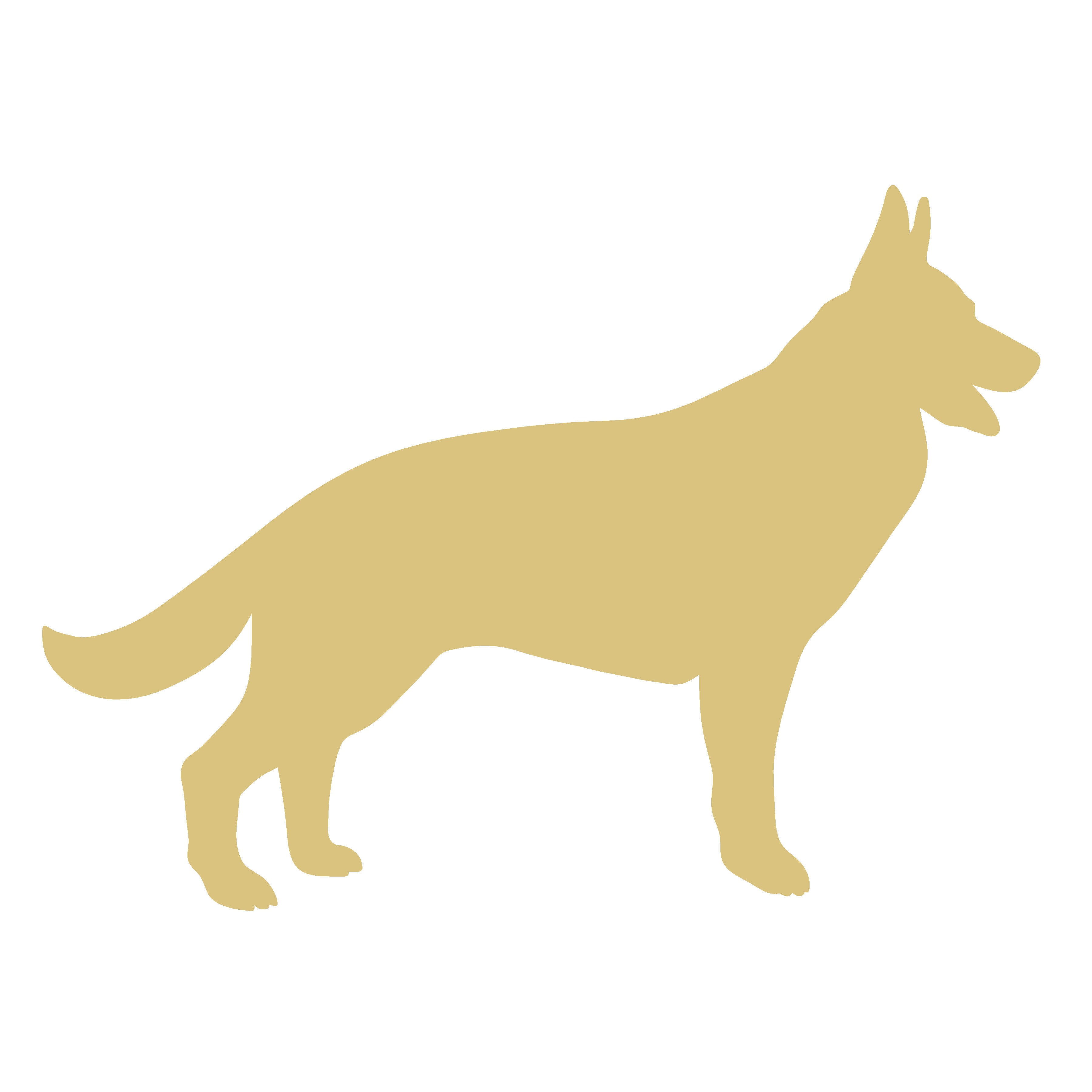 Basic Shape Dog MDF Cutout German Shepherd Silhouette - Unfinished For DIY