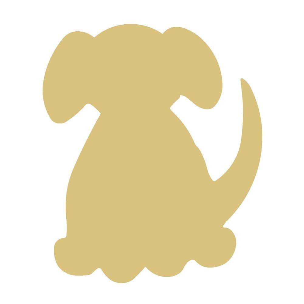 Basic Shape Dog MDF Cutout Silhouette Style 5 - Unfinished For DIY