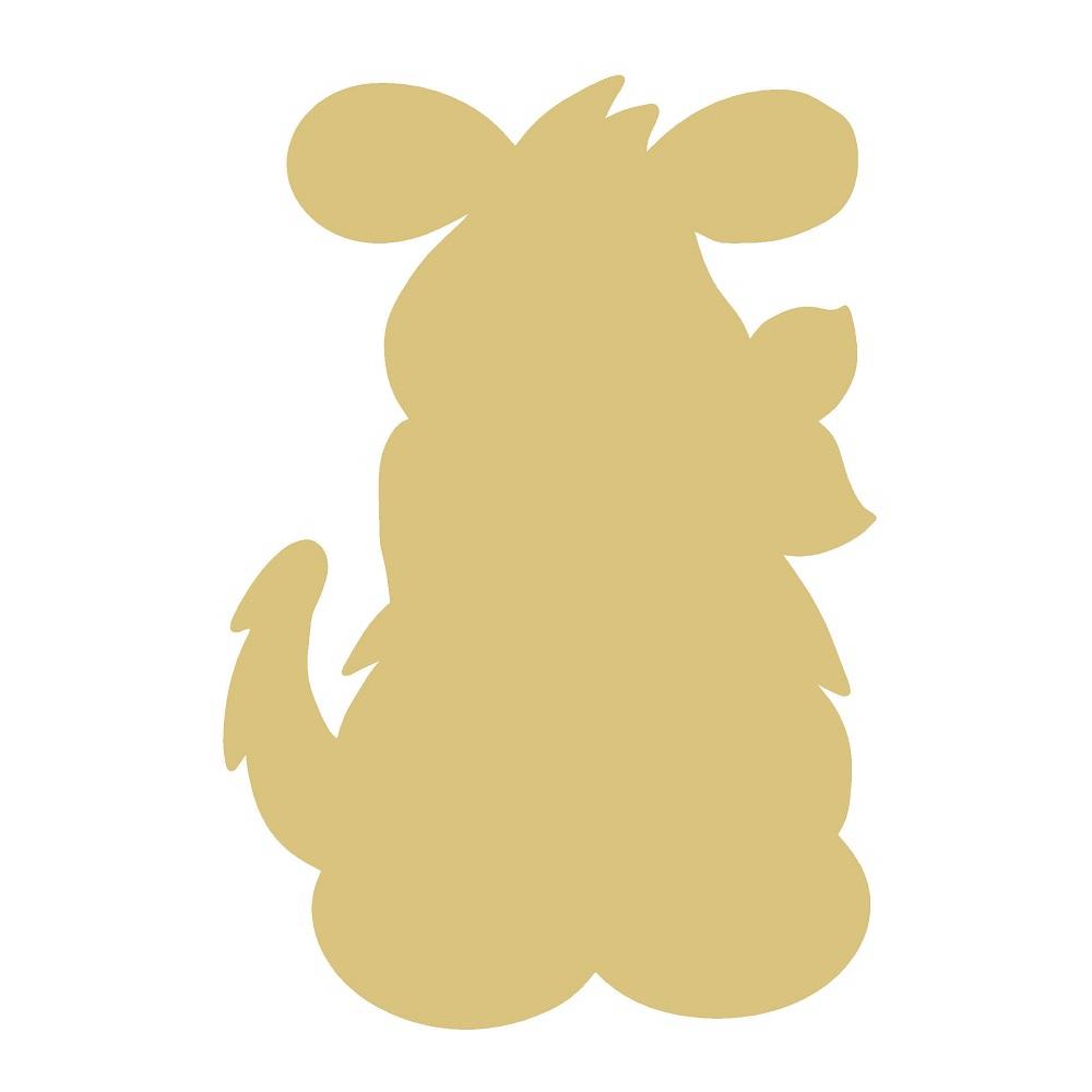 Basic Shape Dog MDF Cutout Fluffy Silhouette - Unfinished For DIY