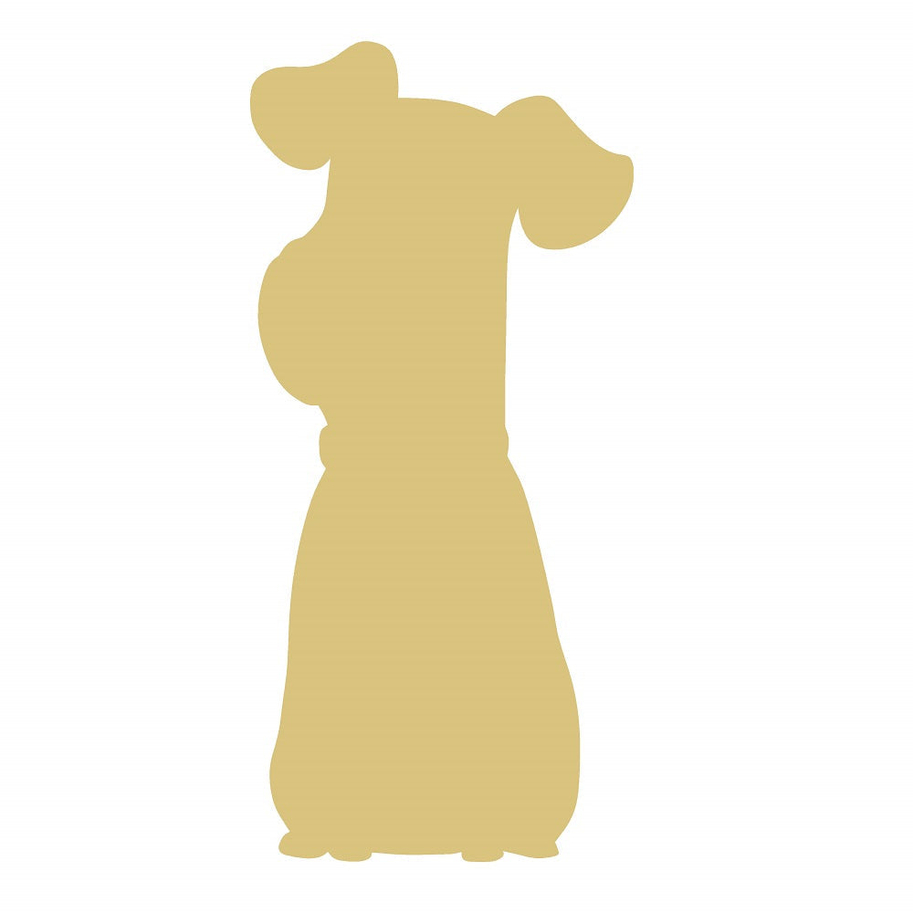 Basic Shape Dog MDF Cutout Silhouette Style 9 - Unfinished For DIY