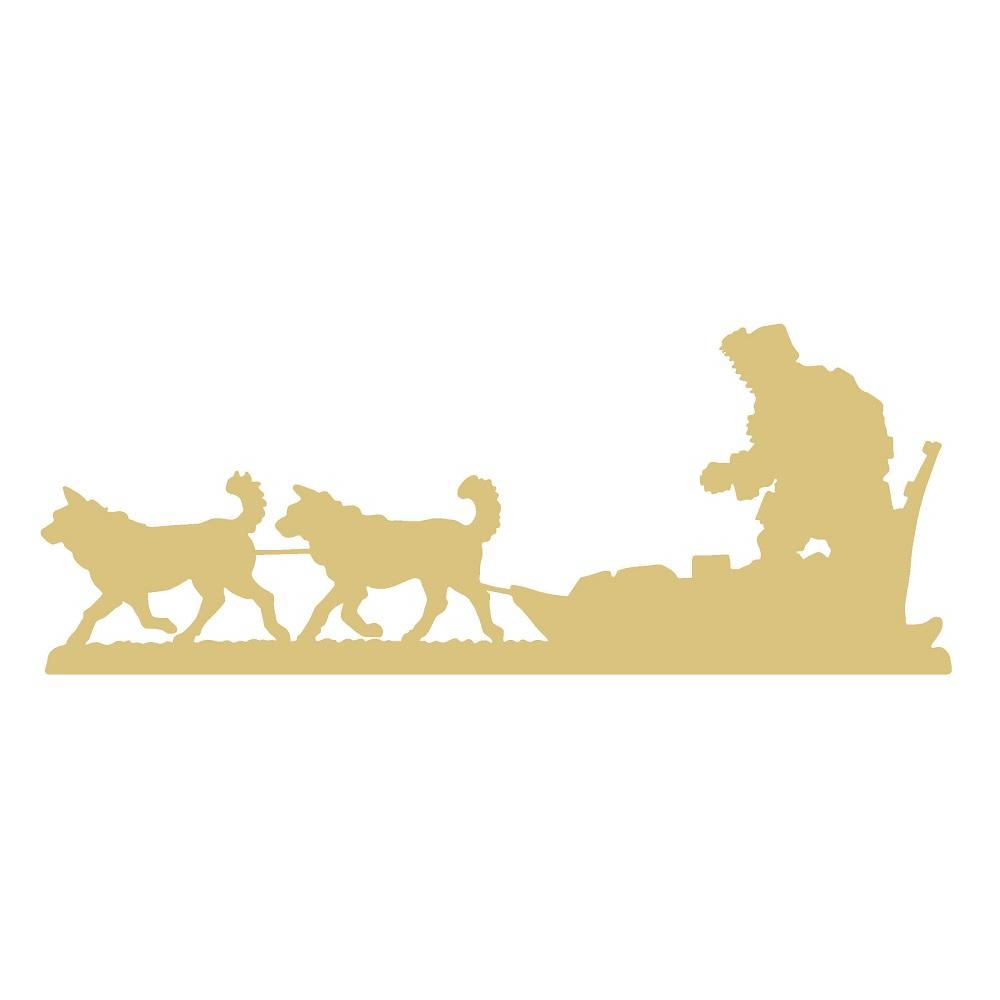 Basic Shape Dog Sled MDF Cutout Team Scene - Unfinished For DIY