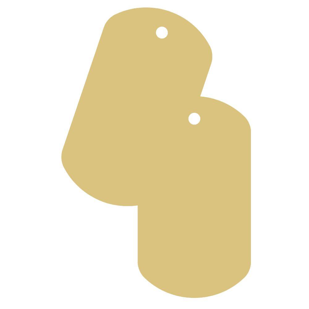 Basic Shape Dog Tags MDF Cutout Interlocking - Unfinished For DIY