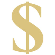 Basic Shape Dollar Sign MDF Cutout Silhouette - Unfinished For DIY