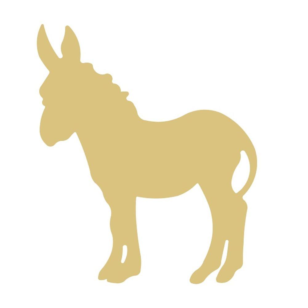 Basic Shape Donkey MDF Cutout Silhouette - Unfinished For DIY