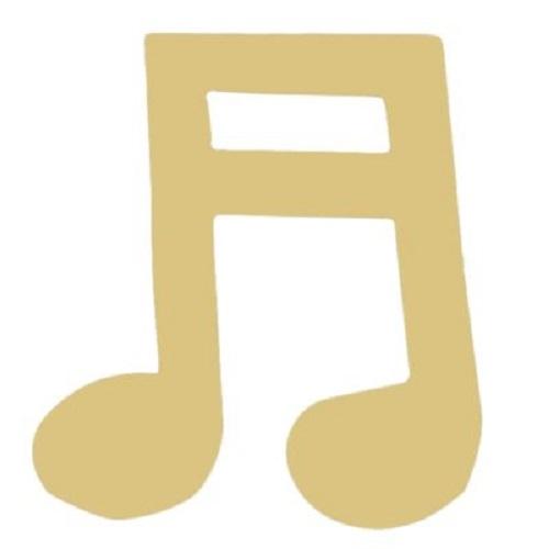 Basic Shape Note MDF Cutout Music Note Silhouette - Unfinished For DIY