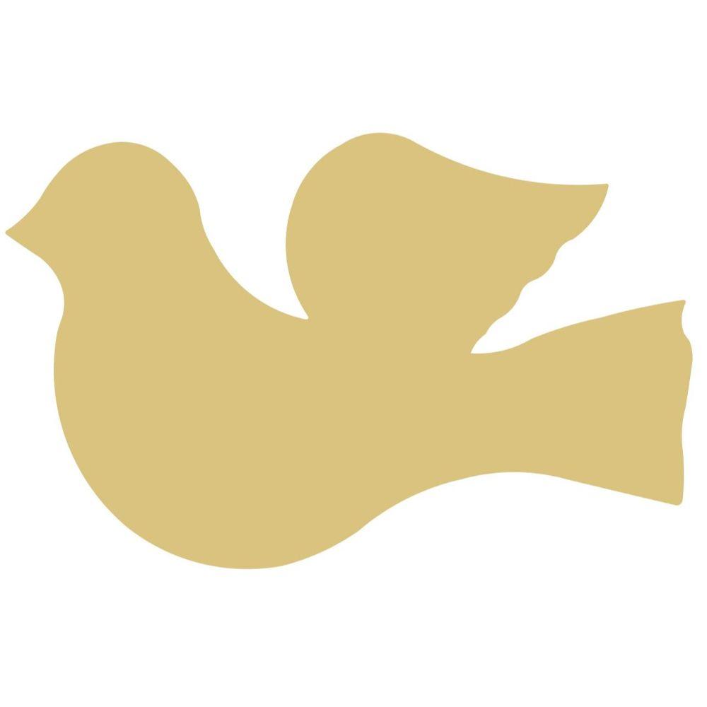 Basic Shape Dove MDF Cutout Dove Silhouette - Unfinished For DIY