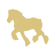 Basic Shape Horse MDF Cutout Draft Horse Silhouette Style 1 - Unfinished For DIY