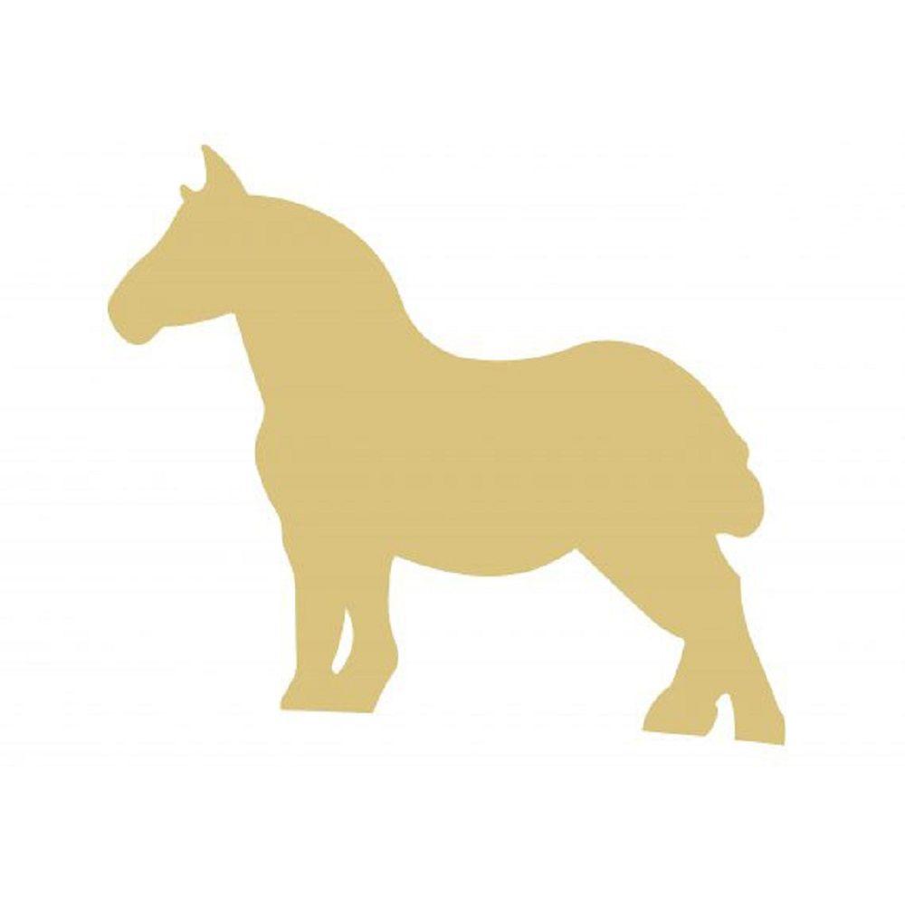 Basic Shape Horse MDF Cutout Draft Horse Silhouette Style 2 - Unfinished For DIY