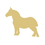Basic Shape Horse MDF Cutout Draft Horse Silhouette Style 2 - Unfinished For DIY