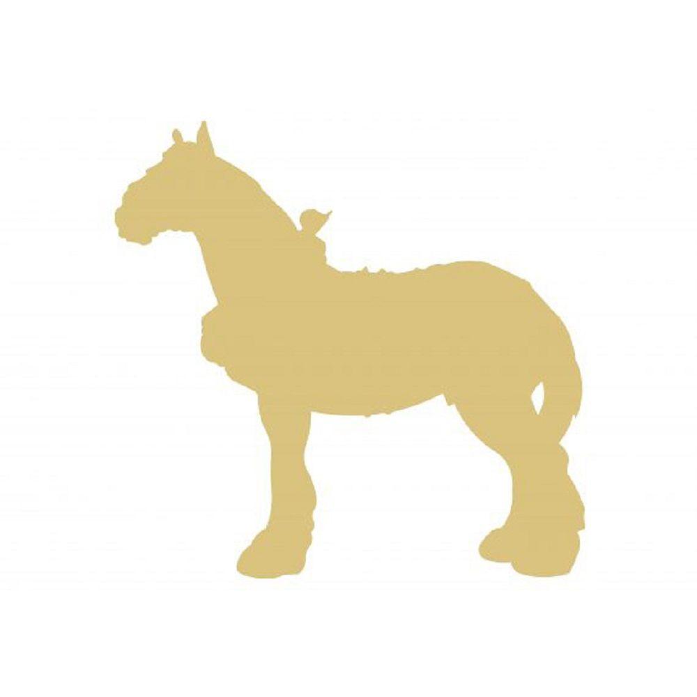 Basic Shape Draft Horse MDF Cutout Horse Silhouette - Unfinished For DIY