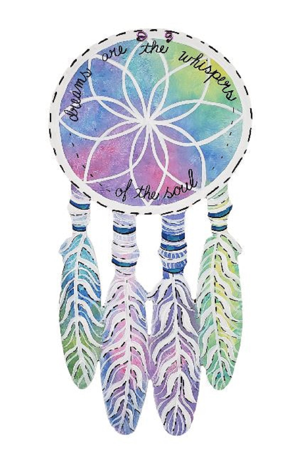 Basic Shape Dream Catcher MDF Cutout Five-Feather Silhouette - Unfinished For DIY