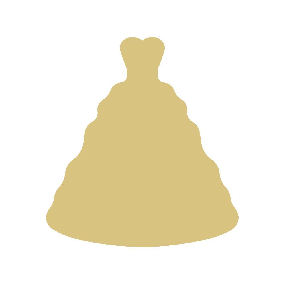 Basic Shape Dress MDF Cutout Ball Gown Silhouette Style 2 - Unfinished For DIY