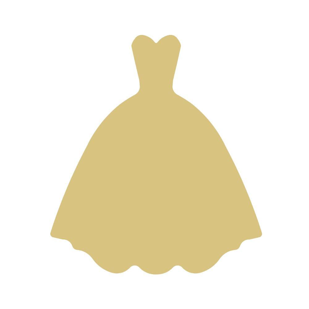 Basic Shape Dress MDF Cutout Ball Gown Silhouette Style 3 - Unfinished For DIY