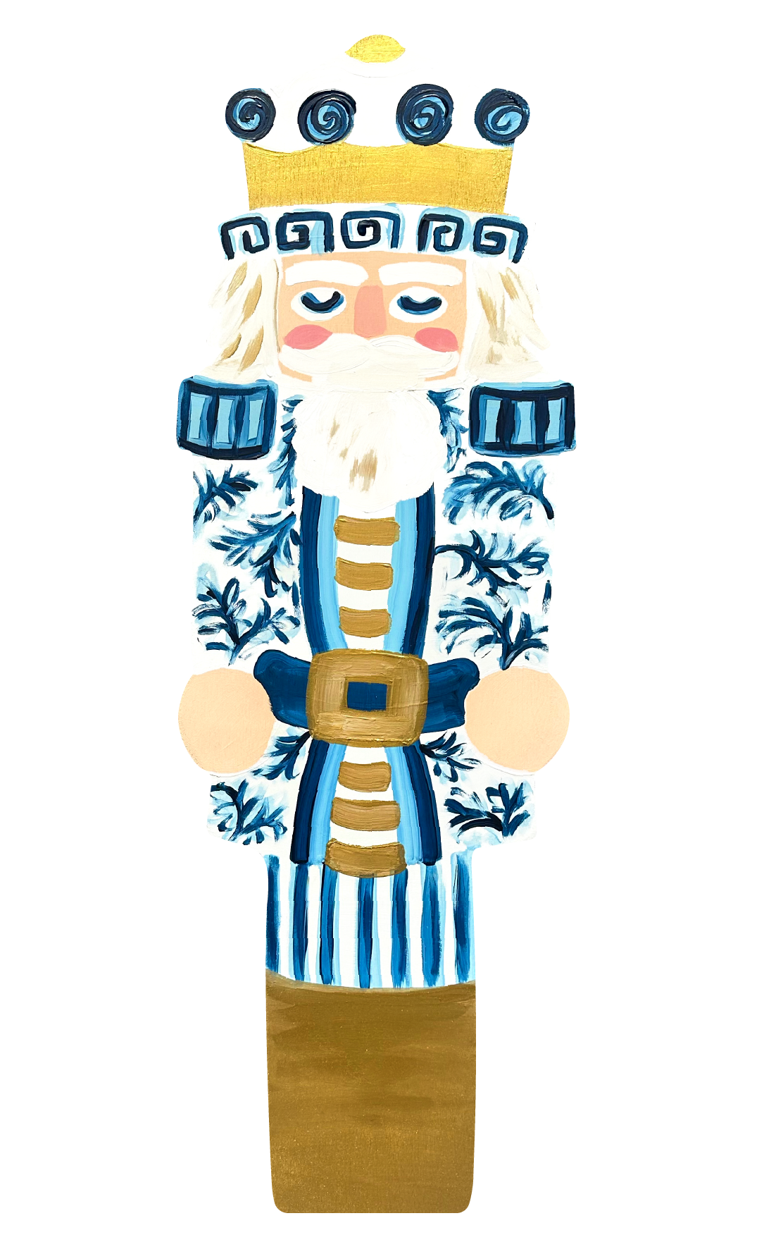 JOHNATHAN STEGALL NUTCRACKER WITH BLUE AND WHITE