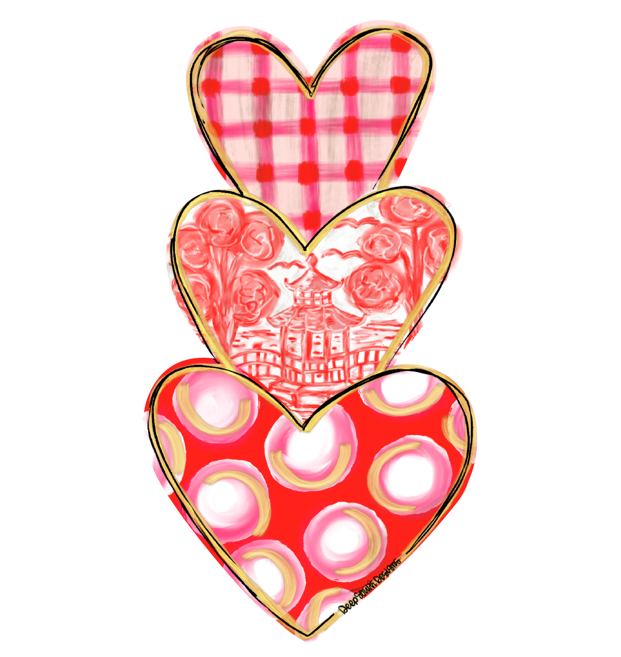 JOHNATHAN STEGALL RED TRIPLE HEARTS