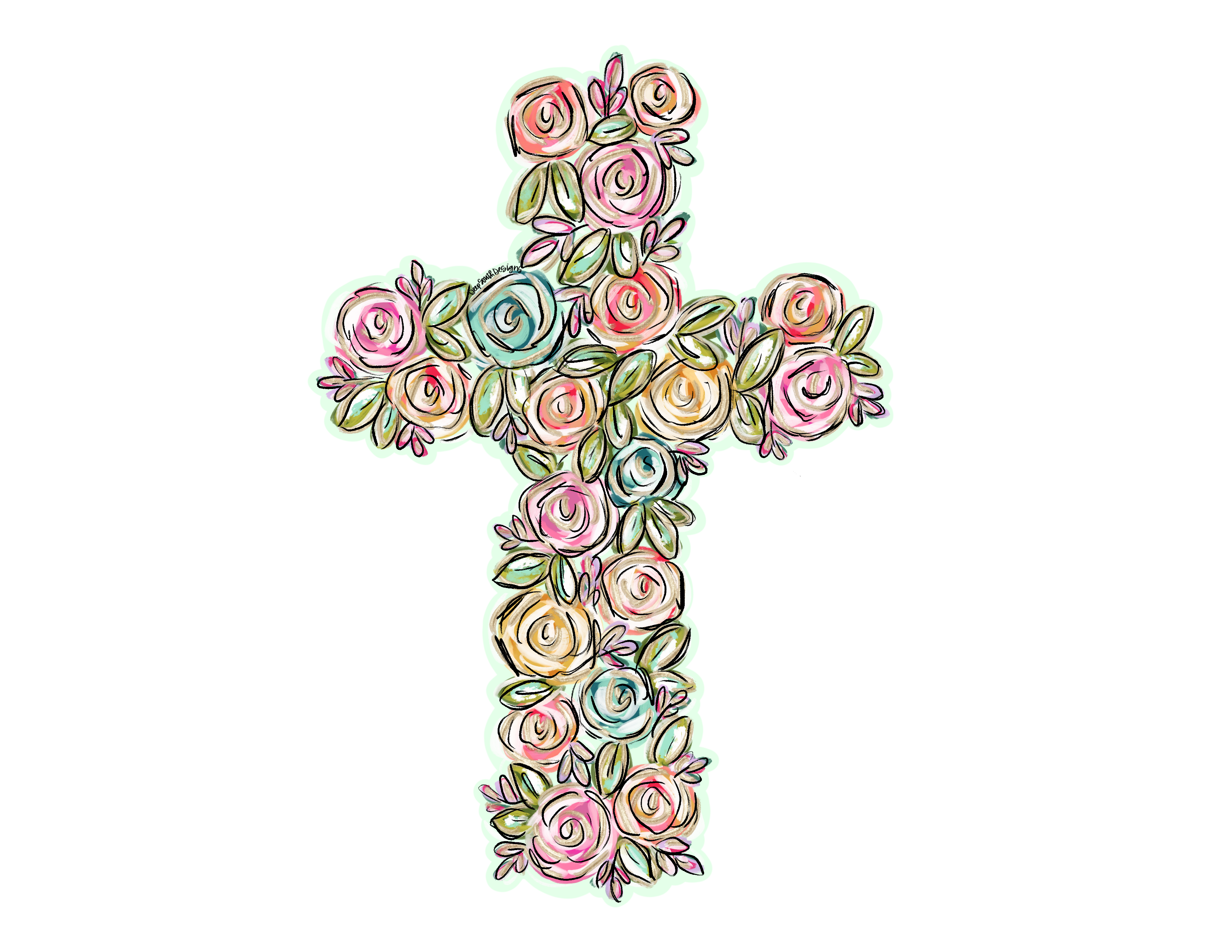 JOHNATHAN STEGALL FLOWERS MADE INTO A CROSS