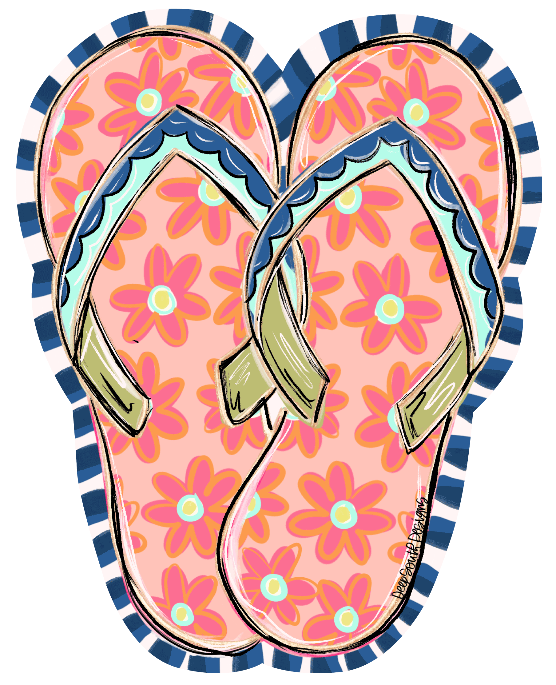 JOHNATHAN STEGALL FLORAL FLIP FLOPS