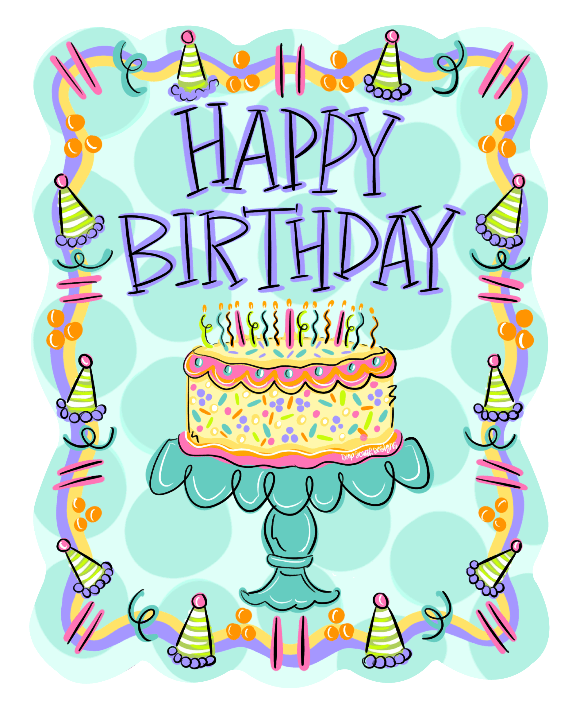 JOHNATHAN STEGALL HAPPY BIRTHDAY CAKE ON TIER TRAY