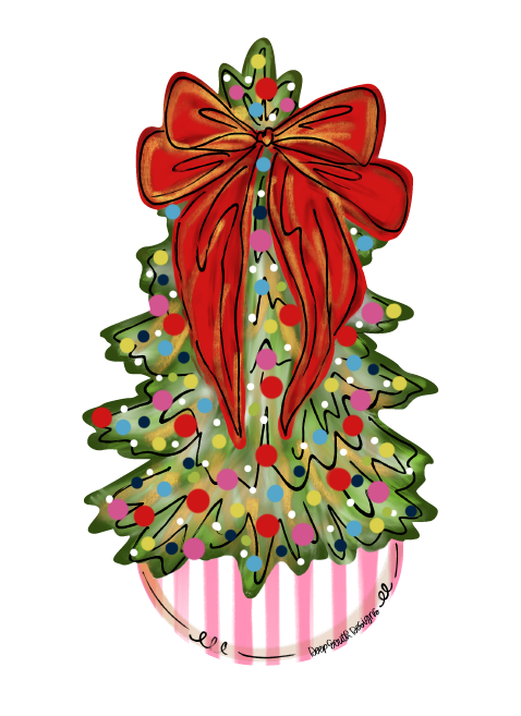 JOHNATHAN STEGALL CHRISTMAS TREE WITH RED BOW