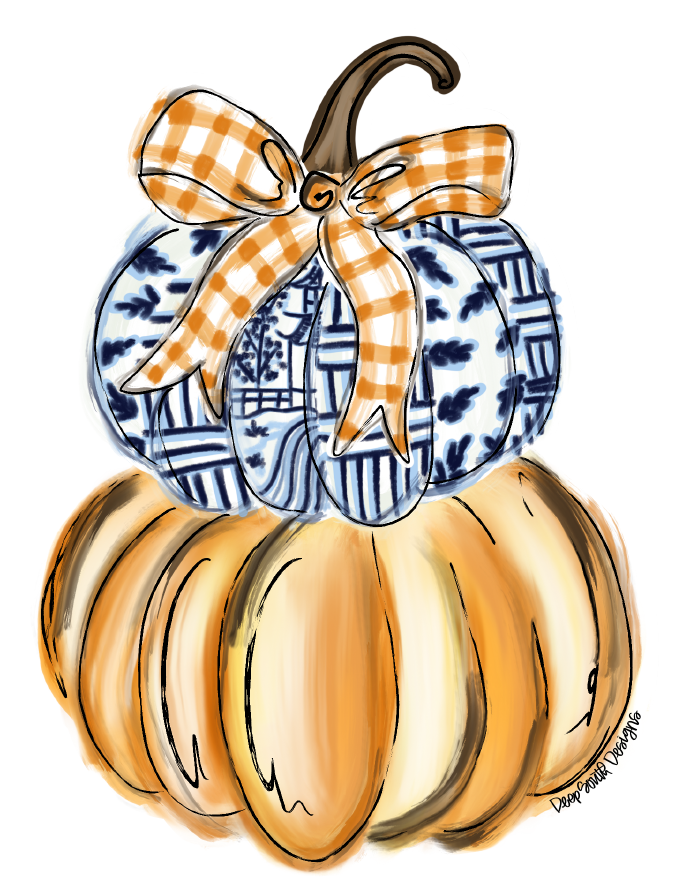 JOHNATHAN STEGALL 2 STACKED PUMPKINS ORANGE AND GINGER JAR DESIGN