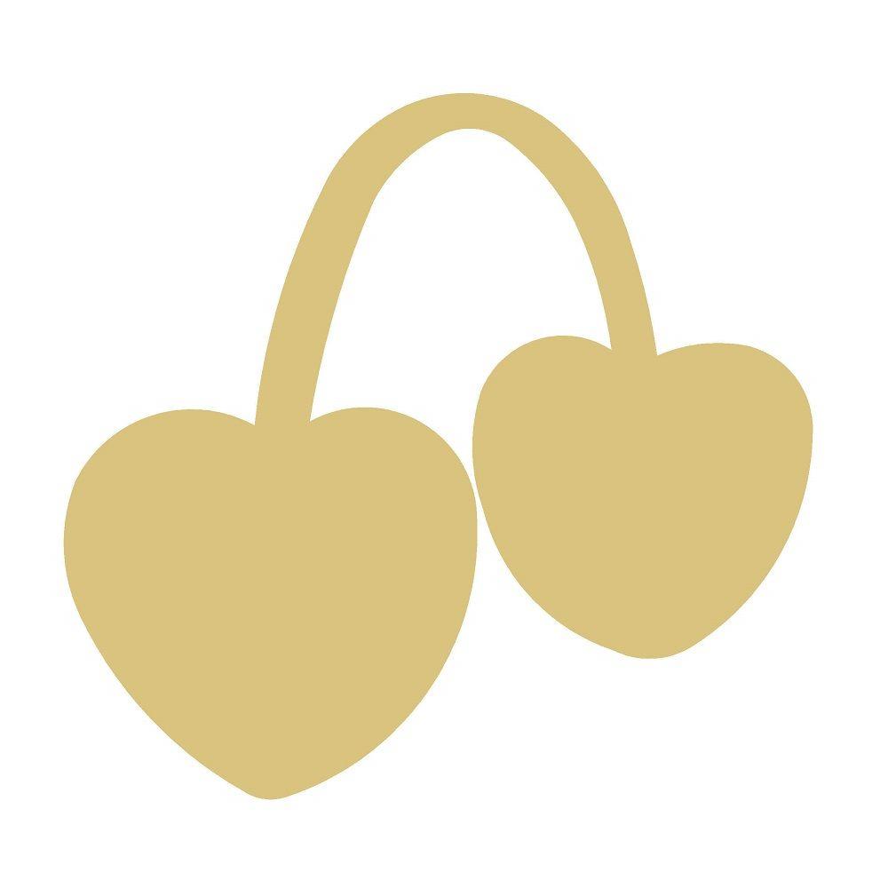 Basic Shape Earmuff In Heart Shape MDF Cutout Silhouette - Unfinished For DIY