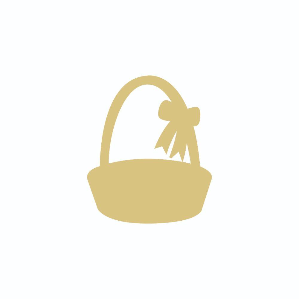 Basic Shape Basket MDF Cutout Easter Basket With Bow - Unfinished For DIY