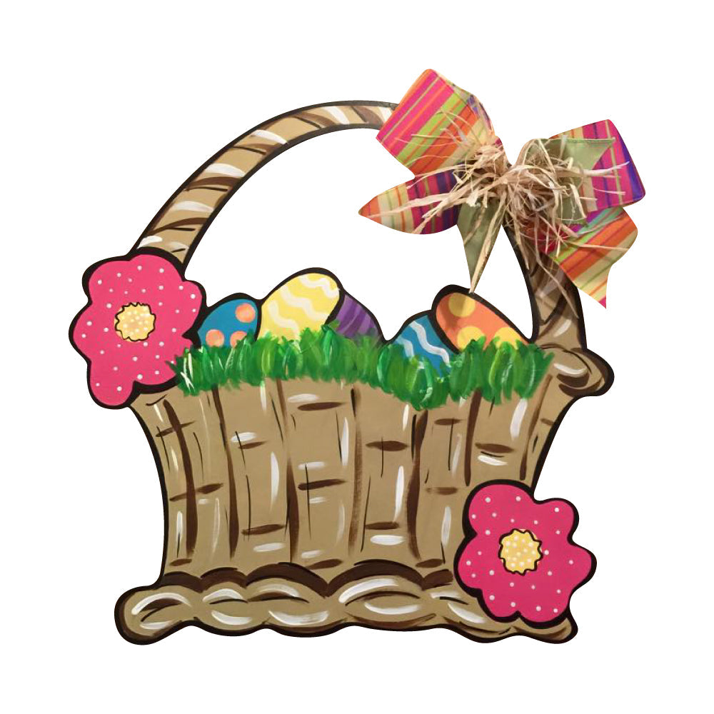 Basic Shape Basket MDF Cutout Easter Basket Silhouette - Unfinished For DIY