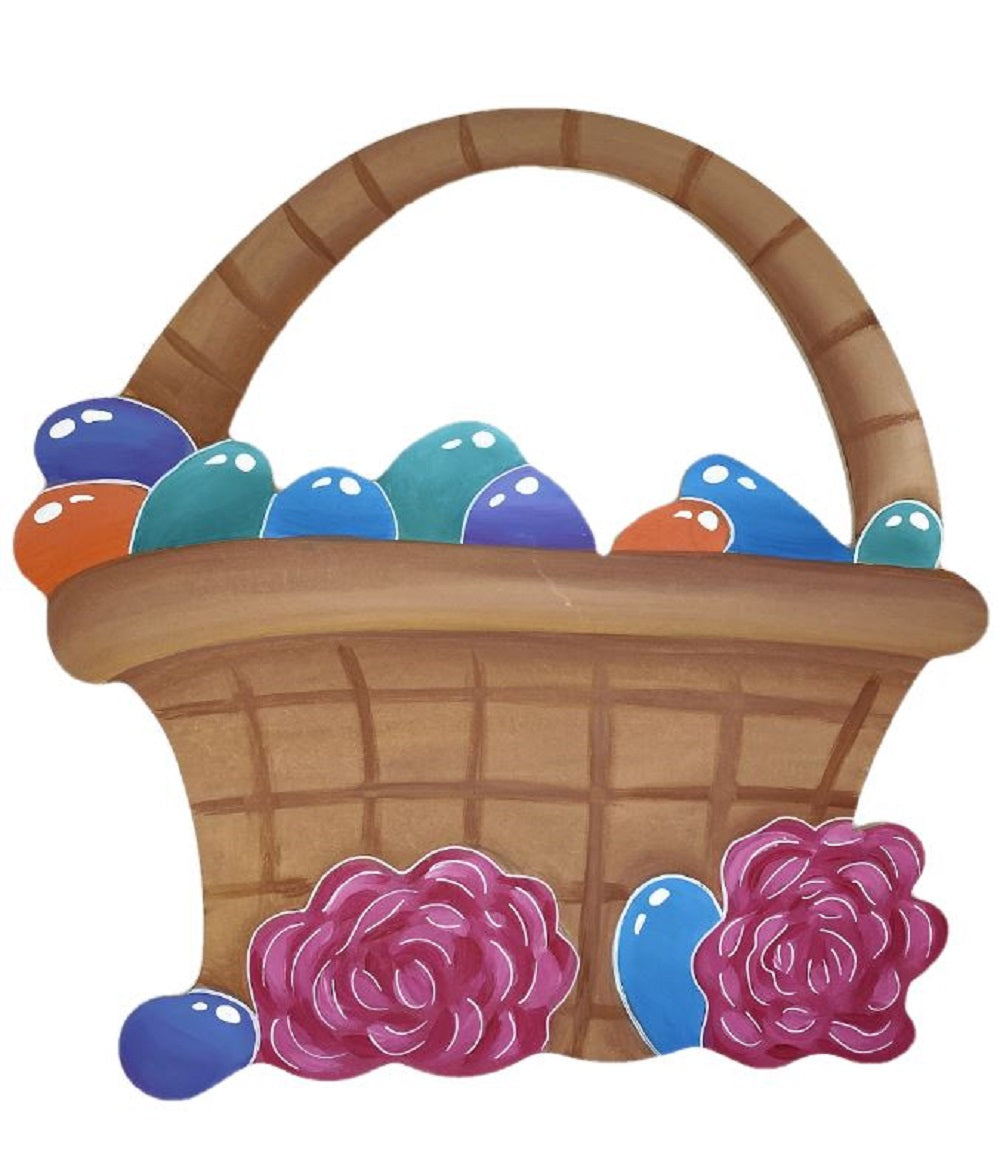 Basic Shape Basket MDF Cutout Easter Basket Silhouette - Unfinished For DIY